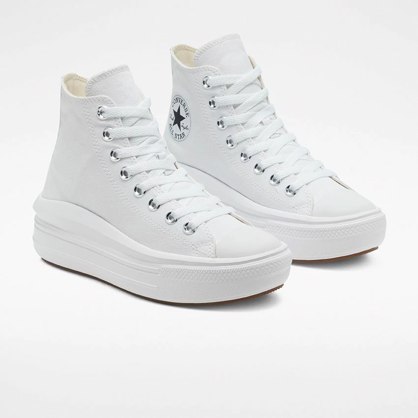 Women's Converse Chuck Taylor All Star Move Hi Shoes White WHITE 6 Women's Converse Chuck Taylor All Star Move Hi Shoes White WHITE - Image 4