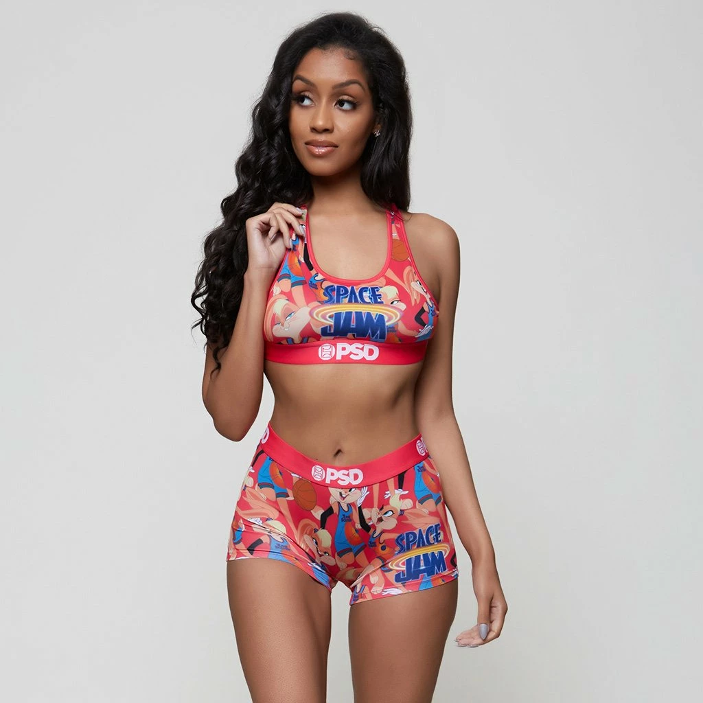 Women's PSD Space Jam Lola Bunny Sports Bra PINK 3 Women's PSD Space Jam Lola Bunny Sports Bra PINK