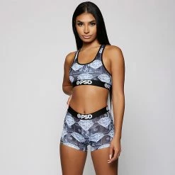 Women's PSD Dark Money Diamonds Boy Shorts BLACK