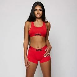 Women's PSD Solid Red Sports Bra RED