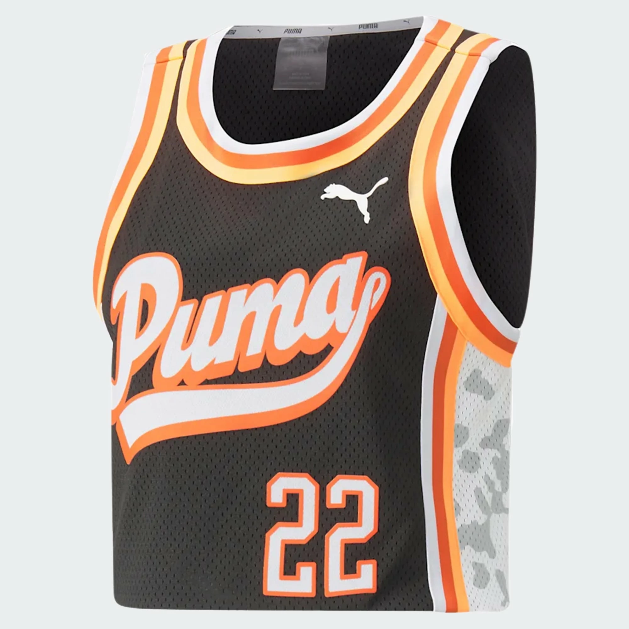 Women's PUMA Ballin' Printed Cropped Basketball Jersey Black BLACK 3 Women's PUMA Ballin' Printed Cropped Basketball Jersey Black BLACK