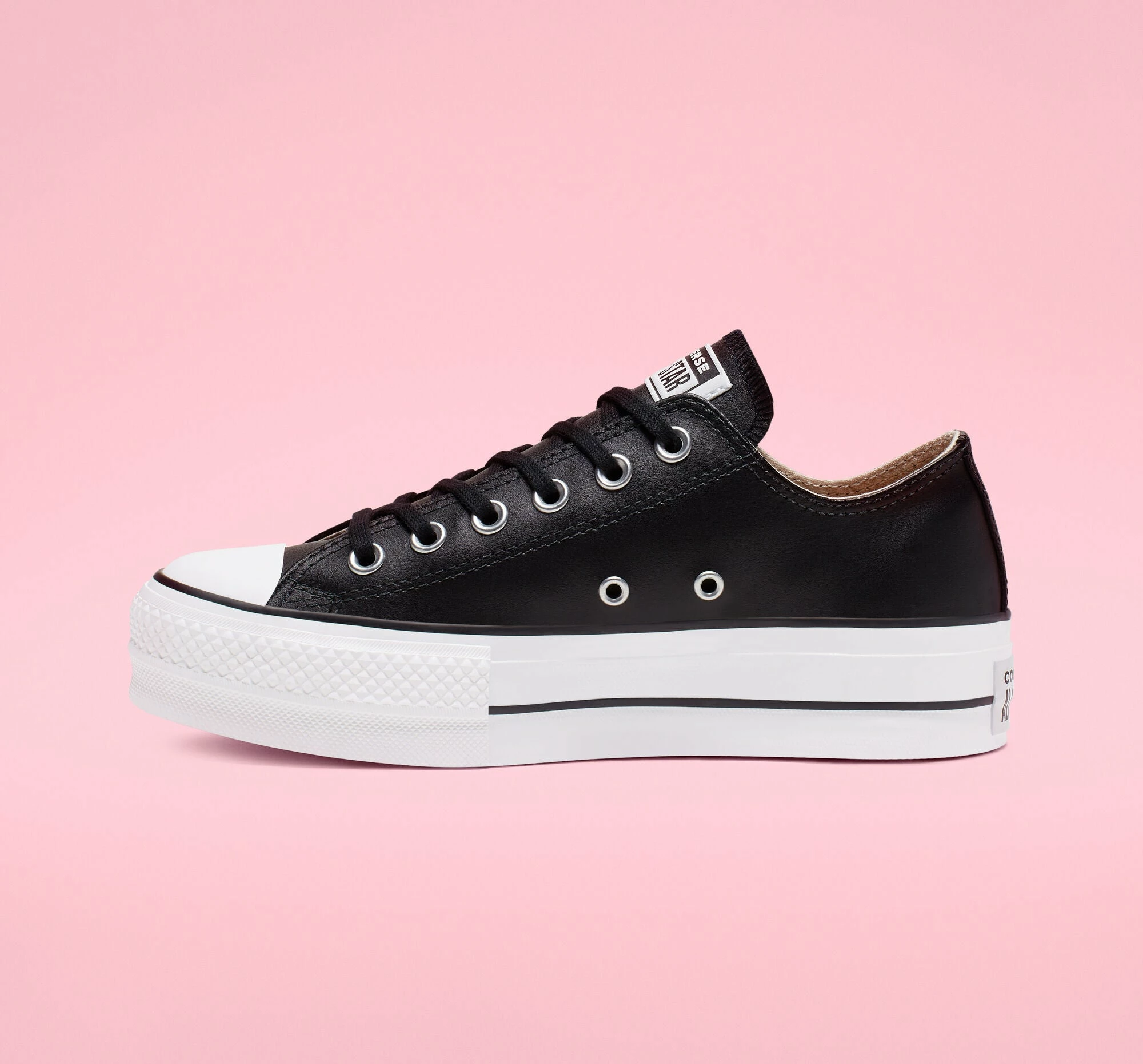 Women's Converse Leather Platform Chuck Taylor All Star Shoes Black BLACK 4 Women's Converse Leather Platform Chuck Taylor All Star Shoes Black BLACK - Image 2