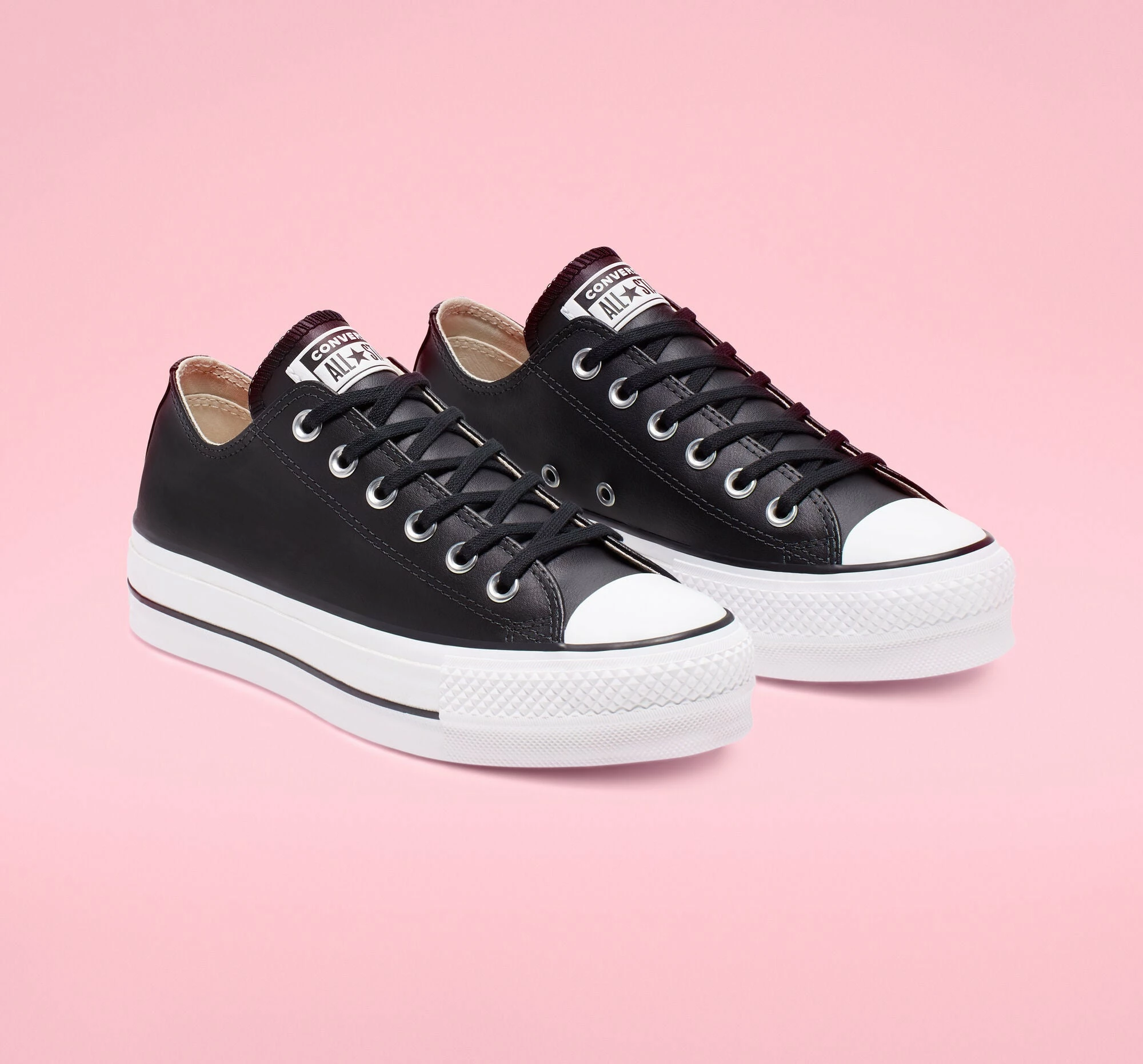 Women's Converse Leather Platform Chuck Taylor All Star Shoes Black BLACK 6 Women's Converse Leather Platform Chuck Taylor All Star Shoes Black BLACK - Image 4