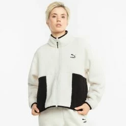Women's PUMA CLSX Sherpa Track Jacket CREAM -women‘s Sales Store CLSX Sherpa Women s Track Jacket 3