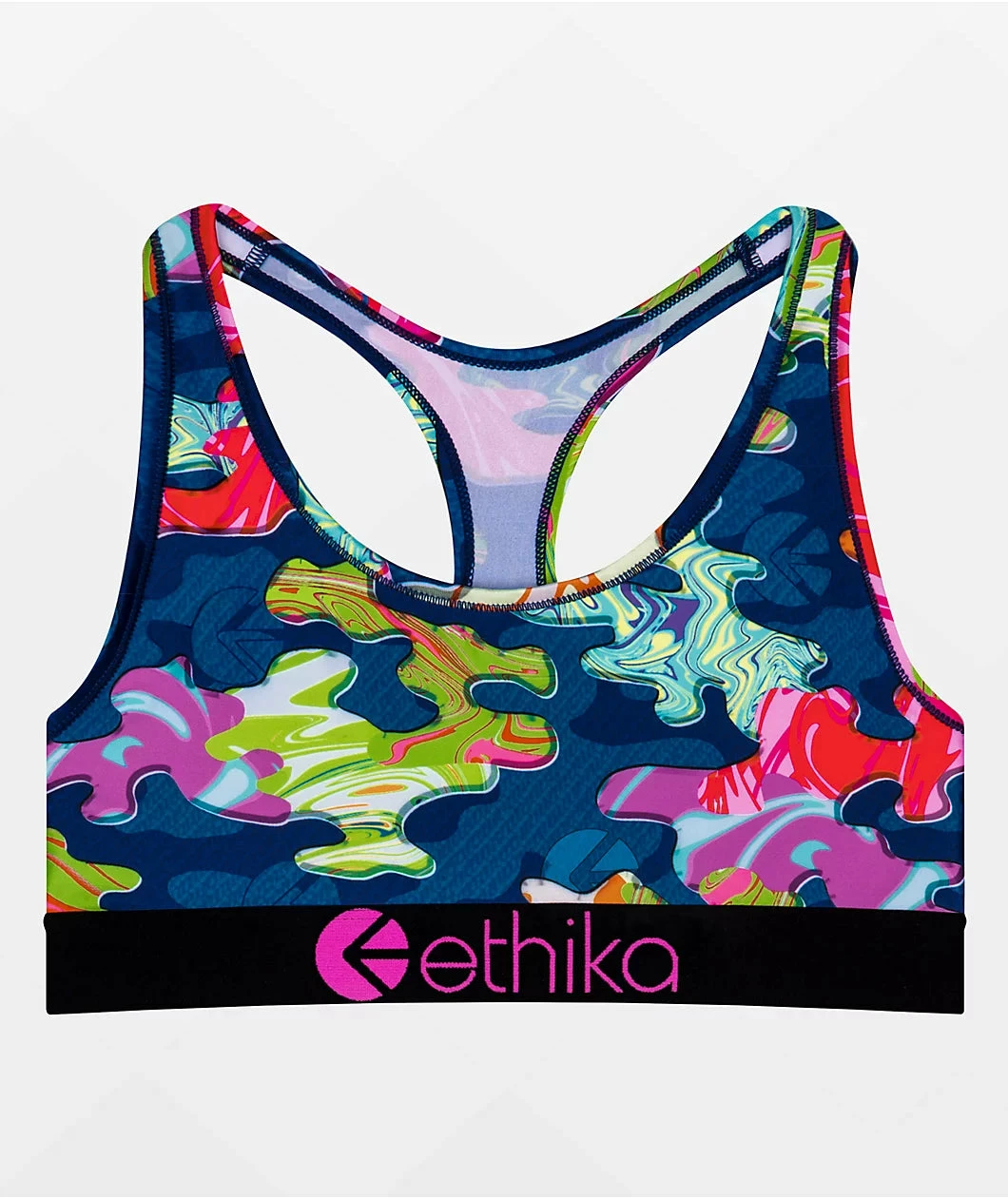 Women's Ethika Trippy Silk Sports Bra BLUE 6 Women's Ethika Trippy Silk Sports Bra BLUE - Image 4
