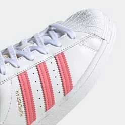 Women's Adidas Originals Superstar Shoes White Pink WHITE -women‘s Sales Store FX5964 FTW photo detail 1 gradient
