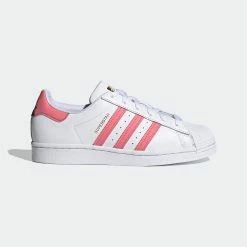 Women's Adidas Originals Superstar Shoes White Pink WHITE -women‘s Sales Store FX5964 FTW photo side lateral center gradient