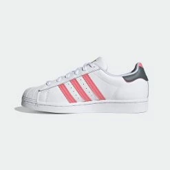 Women's Adidas Originals Superstar Shoes White Pink WHITE -women‘s Sales Store FX5964 FTW photo side medial center gradient