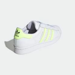 Women's Adidas Originals Superstar Shoes White Yellow WHITE -women‘s Sales Store FX6090 FTW photo back lateral top gradient