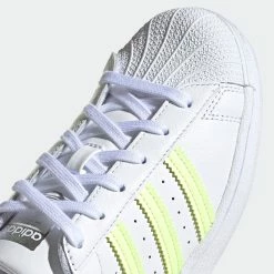 Women's Adidas Originals Superstar Shoes White Yellow WHITE -women‘s Sales Store FX6090 FTW photo detail 2 gradient