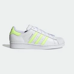 Women's Adidas Originals Superstar Shoes White Yellow WHITE -women‘s Sales Store FX6090 FTW photo side lateral center gradient
