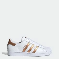 Women's Adidas Originals Superstar Shoes White Copper WHITE