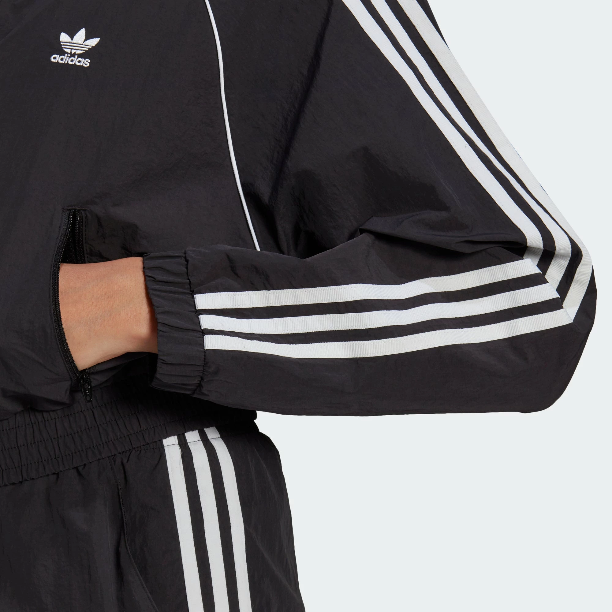 Women's Adidas Originals Adicolor Classics Cropped Track Jacket Black BLACK 9 Women's Adidas Originals Adicolor Classics Cropped Track Jacket Black BLACK - Image 7