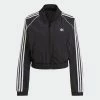 Women's Adidas Originals Adicolor Classics Cropped Track Jacket Black BLACK -women‘s Sales Store GN2791 APP photo front gradient