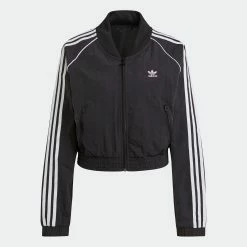 Women's Adidas Originals Adicolor Classics Cropped Track Jacket Black BLACK