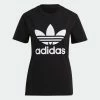Women's Adidas Originals Adicolor Classics Trefoil Tee Black BLACK -women‘s Sales Store GN2896 6