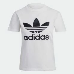 Women's Adidas Originals Adicolor Classics Trefoil Tee White WHITE