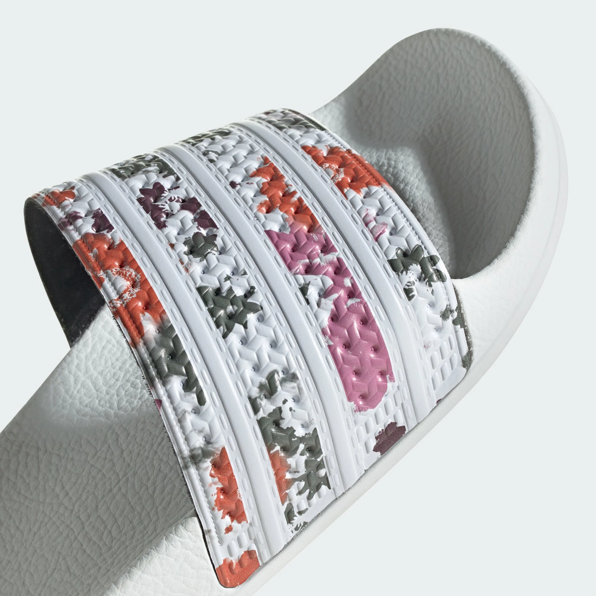 Women’s Adidas Originals Adilette Slides Florals WHITE 10 Women’s Adidas Originals Adilette Slides Florals WHITE - Image 8