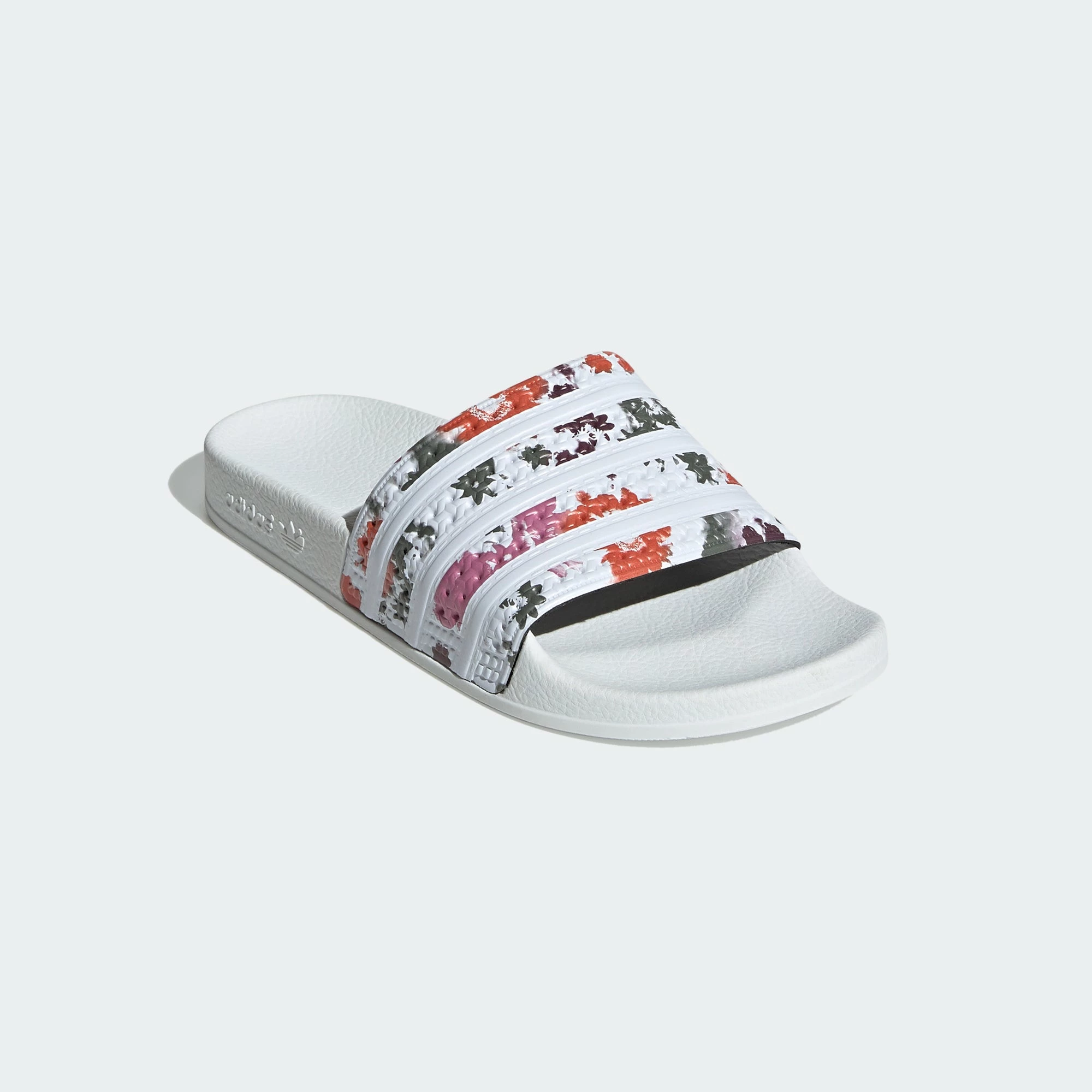 Women’s Adidas Originals Adilette Slides Florals WHITE 5 Women’s Adidas Originals Adilette Slides Florals WHITE - Image 3