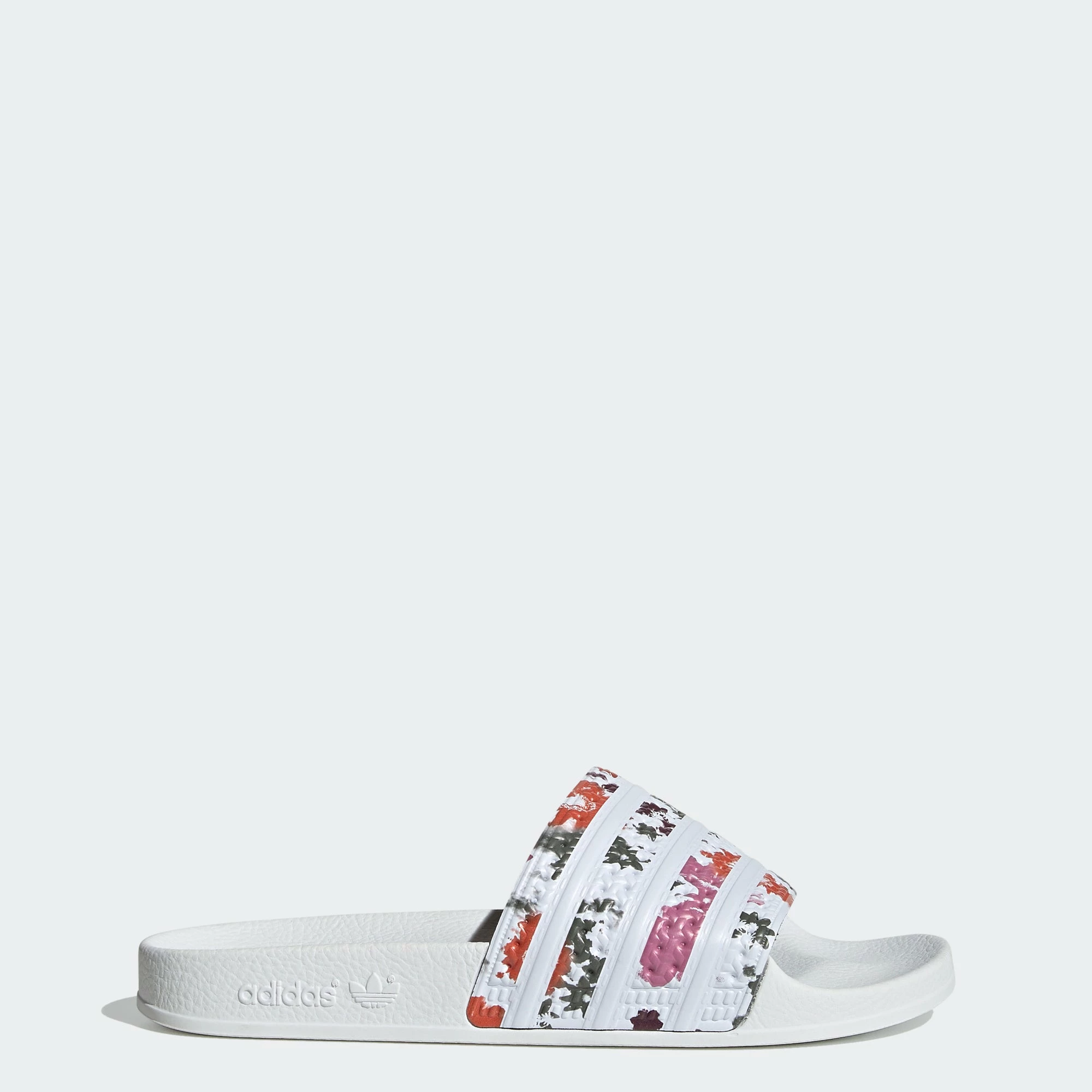 Women’s Adidas Originals Adilette Slides Florals WHITE 3 Women’s Adidas Originals Adilette Slides Florals WHITE