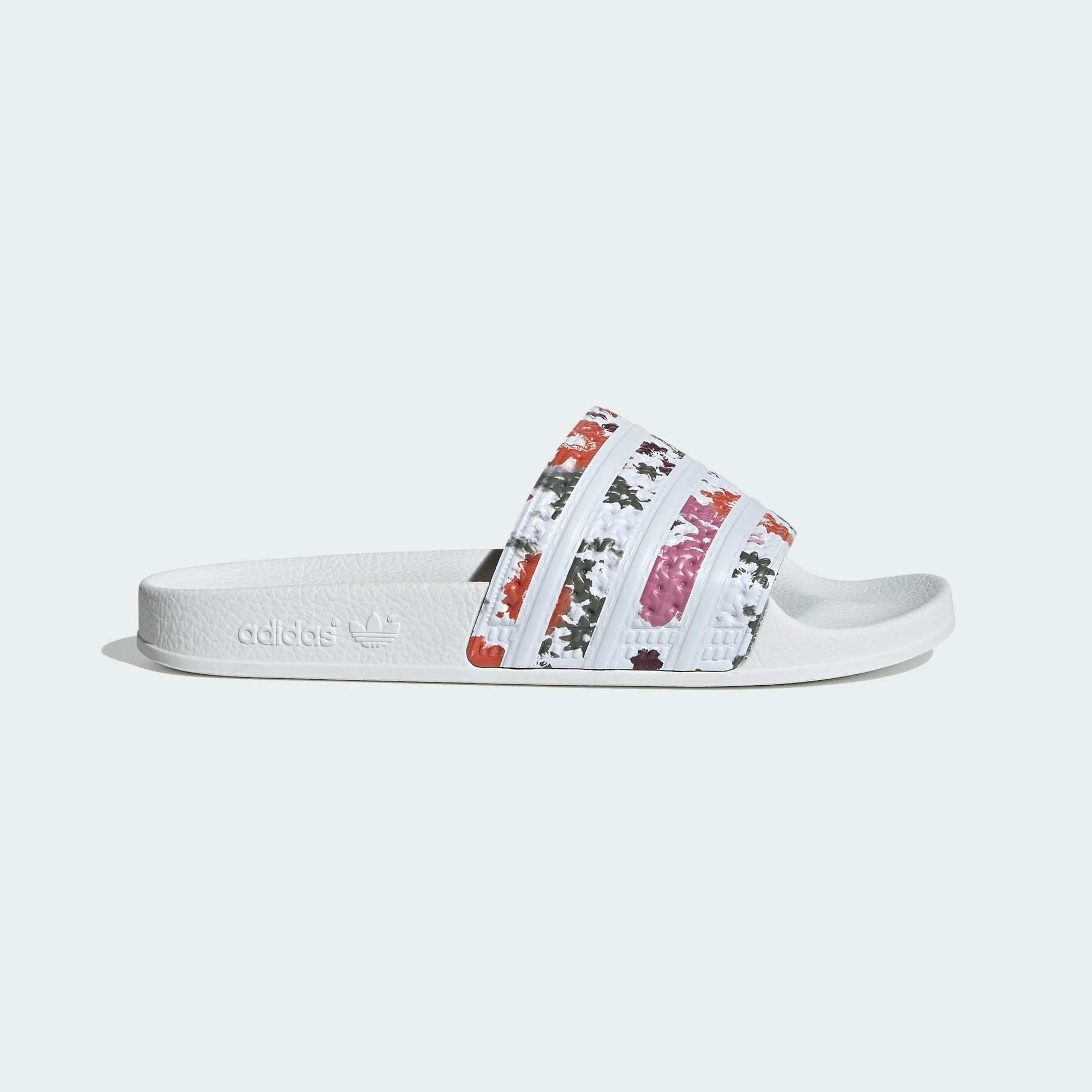 Women’s Adidas Originals Adilette Slides Florals WHITE 8 Women’s Adidas Originals Adilette Slides Florals WHITE - Image 6