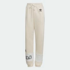 Women's Adidas Originals Logo Play Cuff Pants White WHITE