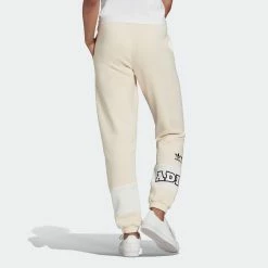 Women's Adidas Originals Logo Play Cuff Pants White WHITE -women‘s Sales Store H20449 6
