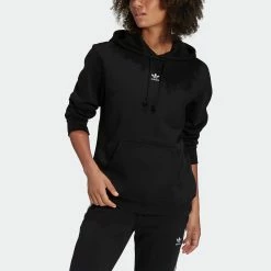 Women’s Adidas Originals Adicolor Essentials Fleece Hoodie Black BLACK -women‘s Sales Store H34725 4