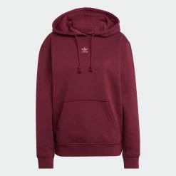 Women’s Adidas Originals Adicolor Essentials Fleece Hoodie Victory Crimson BURGUNDY