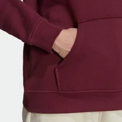 Women’s Adidas Originals Adicolor Essentials Fleece Hoodie Victory Crimson BURGUNDY -women‘s Sales Store H34728 3