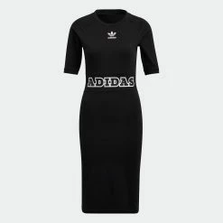 Women's Adidas Originals Logo Play Dress Black BLACK