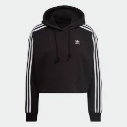 Women's Adidas Originals Adicolor Classics Cropped Hoodie Black BLACK