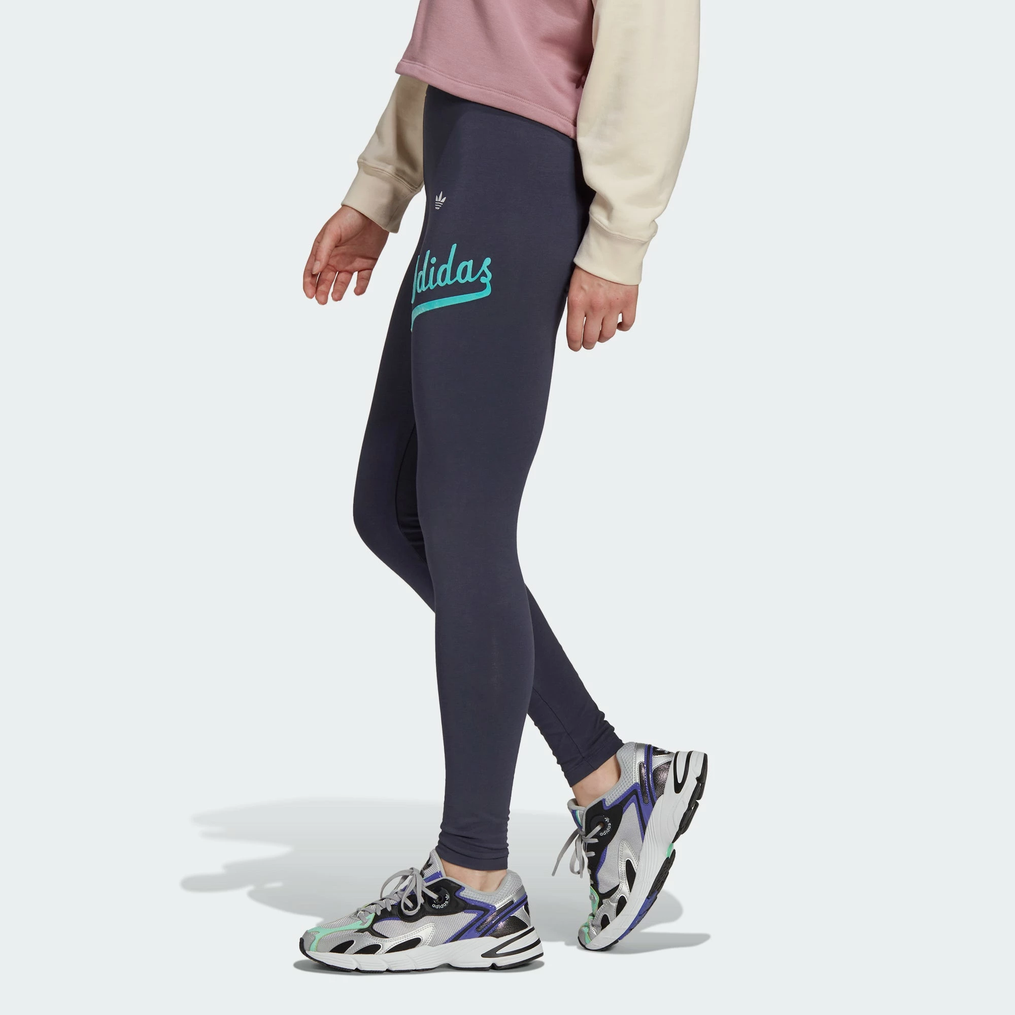 Women's Adidas Originals B-Ball Leggings Shadow Navy NAVY 5 Women's Adidas Originals B-Ball Leggings Shadow Navy NAVY - Image 3