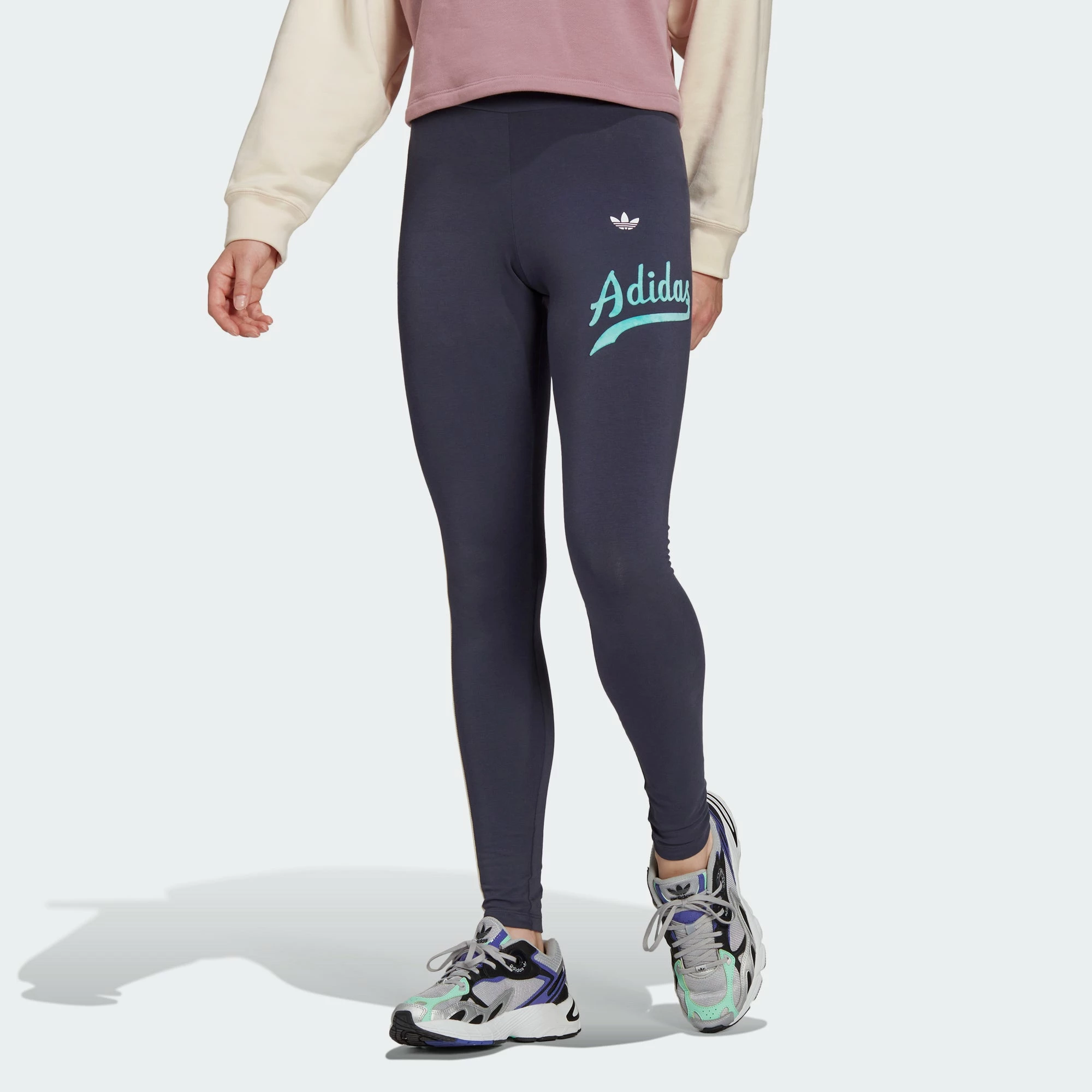 Women's Adidas Originals B-Ball Leggings Shadow Navy NAVY 4 Women's Adidas Originals B-Ball Leggings Shadow Navy NAVY - Image 2