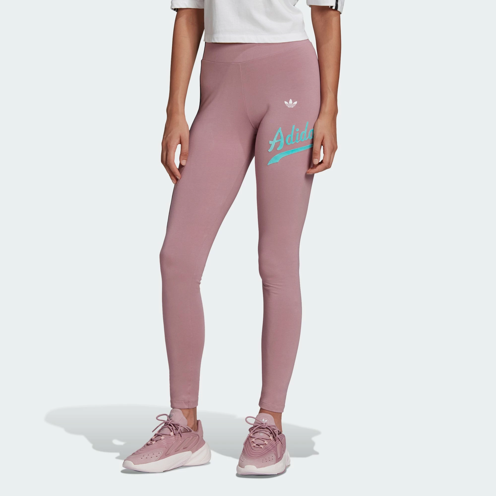 Women's Adidas Originals B-Ball Leggings Magic Mauve PINK 4 Women's Adidas Originals B-Ball Leggings Magic Mauve PINK - Image 2