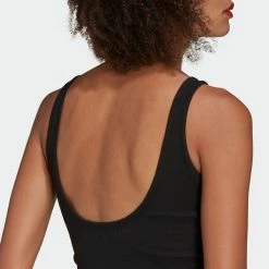 Women's Adidas Originals Essentials Rib Tank Top Black BLACK -women‘s Sales Store HF3399 1