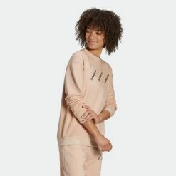 Women's Adidas Originals Crew Sweatshirt Halo Blush BEIGE -women‘s Sales Store HM4867 8