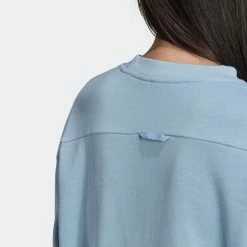 Women's Adidas Originals Crew Sweatshirt Ambient Sky BLUE -women‘s Sales Store HM4870 2