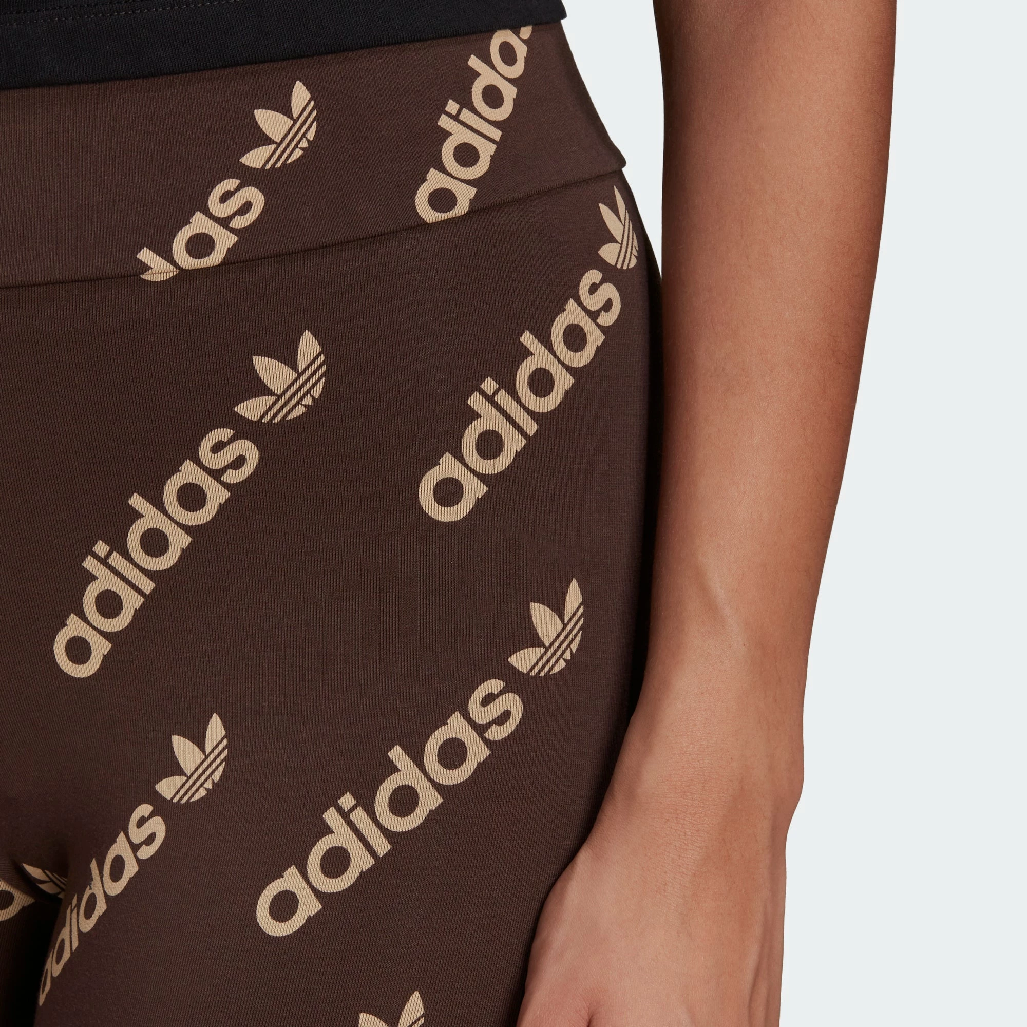 Women's Adidas Originals Leggings Brown BROWN 8 Women's Adidas Originals Leggings Brown BROWN - Image 6