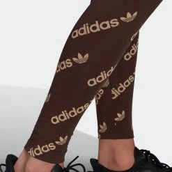 Women's Adidas Originals Leggings Brown BROWN 17 Women's Adidas Originals Leggings Brown BROWN -women‘s Sales Store HM4875 3