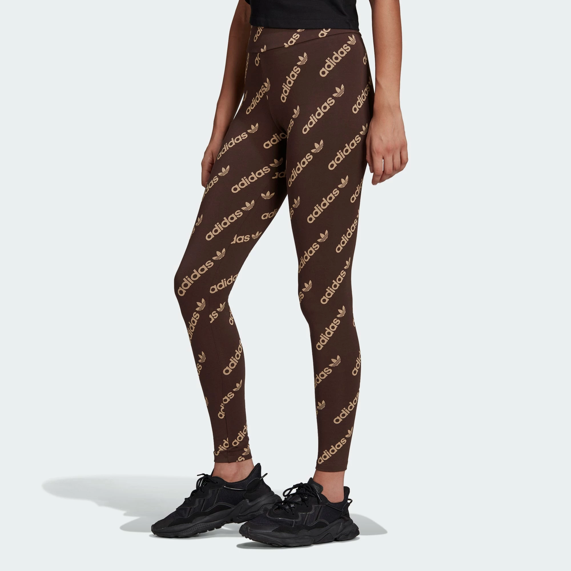Women's Adidas Originals Leggings Brown BROWN 6 Women's Adidas Originals Leggings Brown BROWN - Image 4