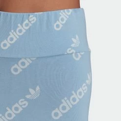Women's Adidas Originals Leggings Ambient Sky LIGHT BLUE 15 Women's Adidas Originals Leggings Ambient Sky LIGHT BLUE -women‘s Sales Store HM4877 APP on model detail 1 gradient
