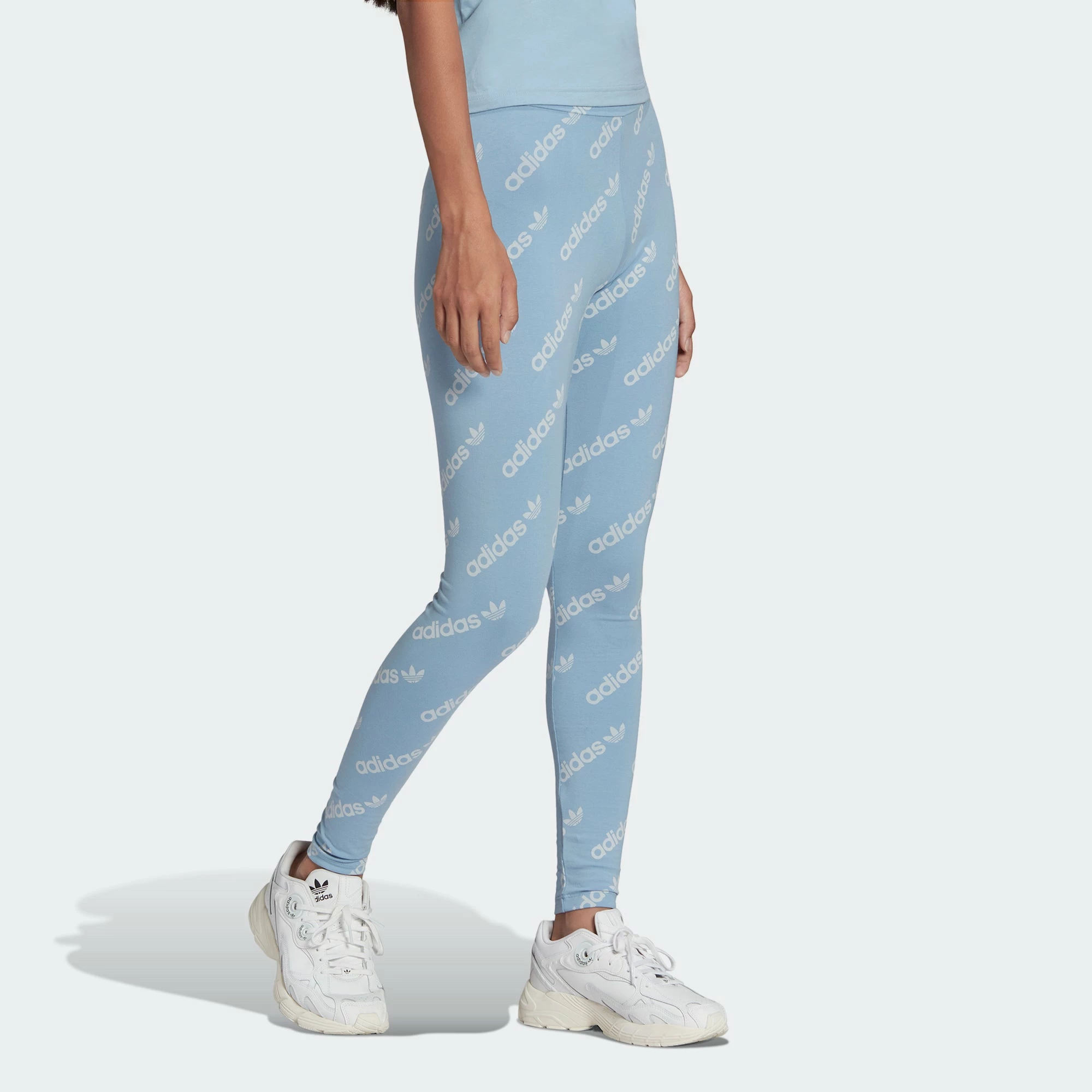 Women's Adidas Originals Leggings Ambient Sky LIGHT BLUE 5 Women's Adidas Originals Leggings Ambient Sky LIGHT BLUE - Image 3