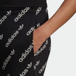 Women's Adidas Originals Monogram Track Pants BLACK -women‘s Sales Store HM4887 5