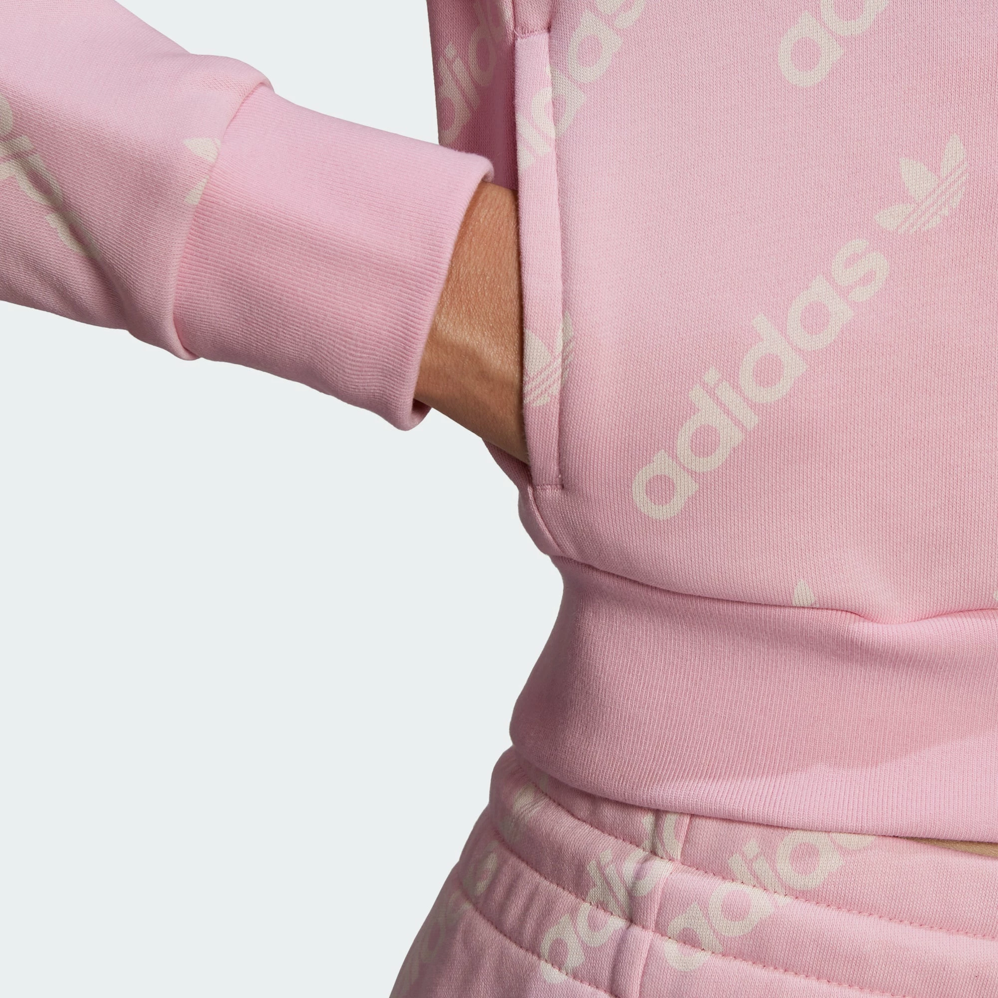 Women's Adidas Originals Cropped Monogram Jacket True Pink PINK 11 Women's Adidas Originals Cropped Monogram Jacket True Pink PINK - Image 9