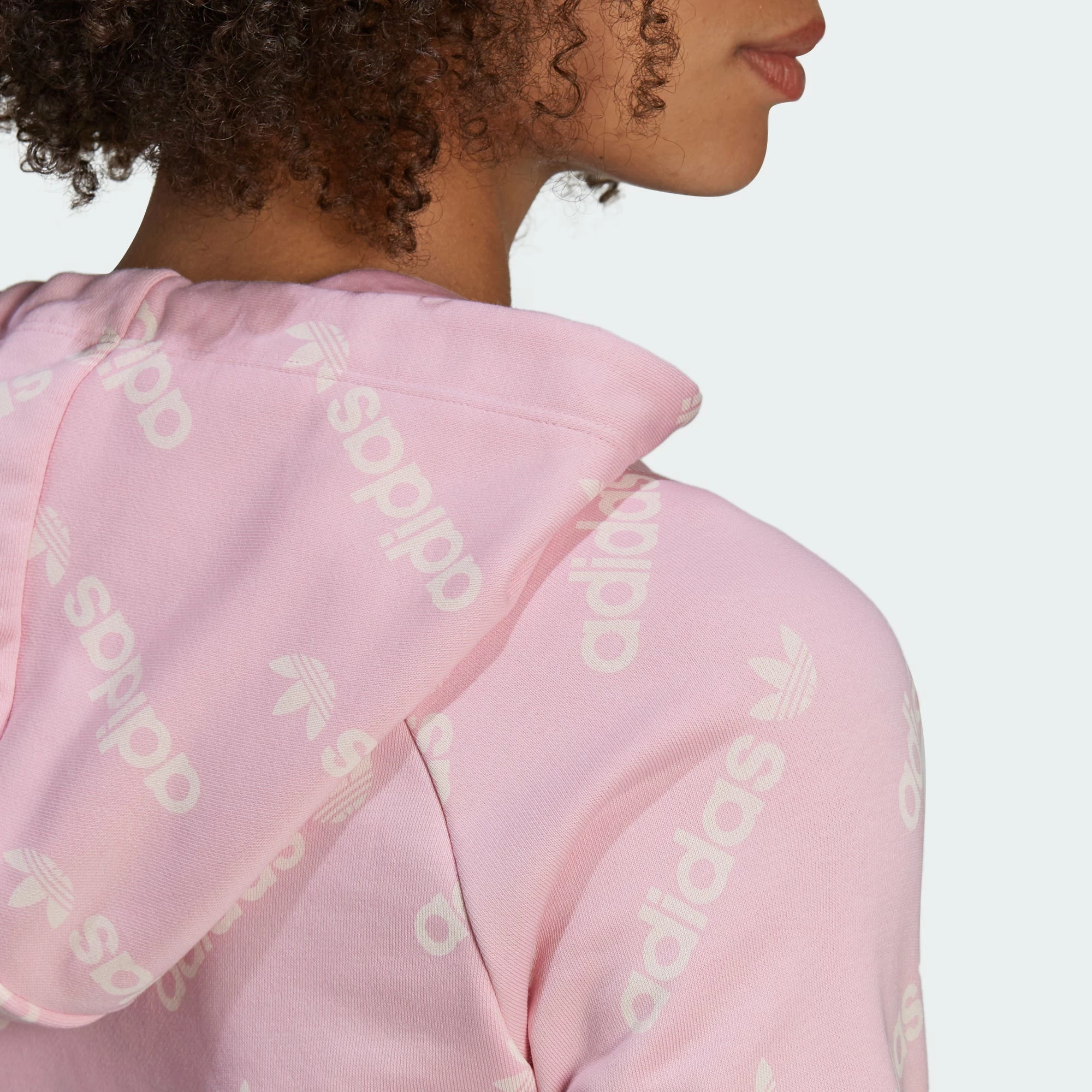 Women's Adidas Originals Cropped Monogram Jacket True Pink PINK 10 Women's Adidas Originals Cropped Monogram Jacket True Pink PINK - Image 8