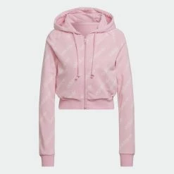 Women's Adidas Originals Cropped Monogram Jacket True Pink PINK