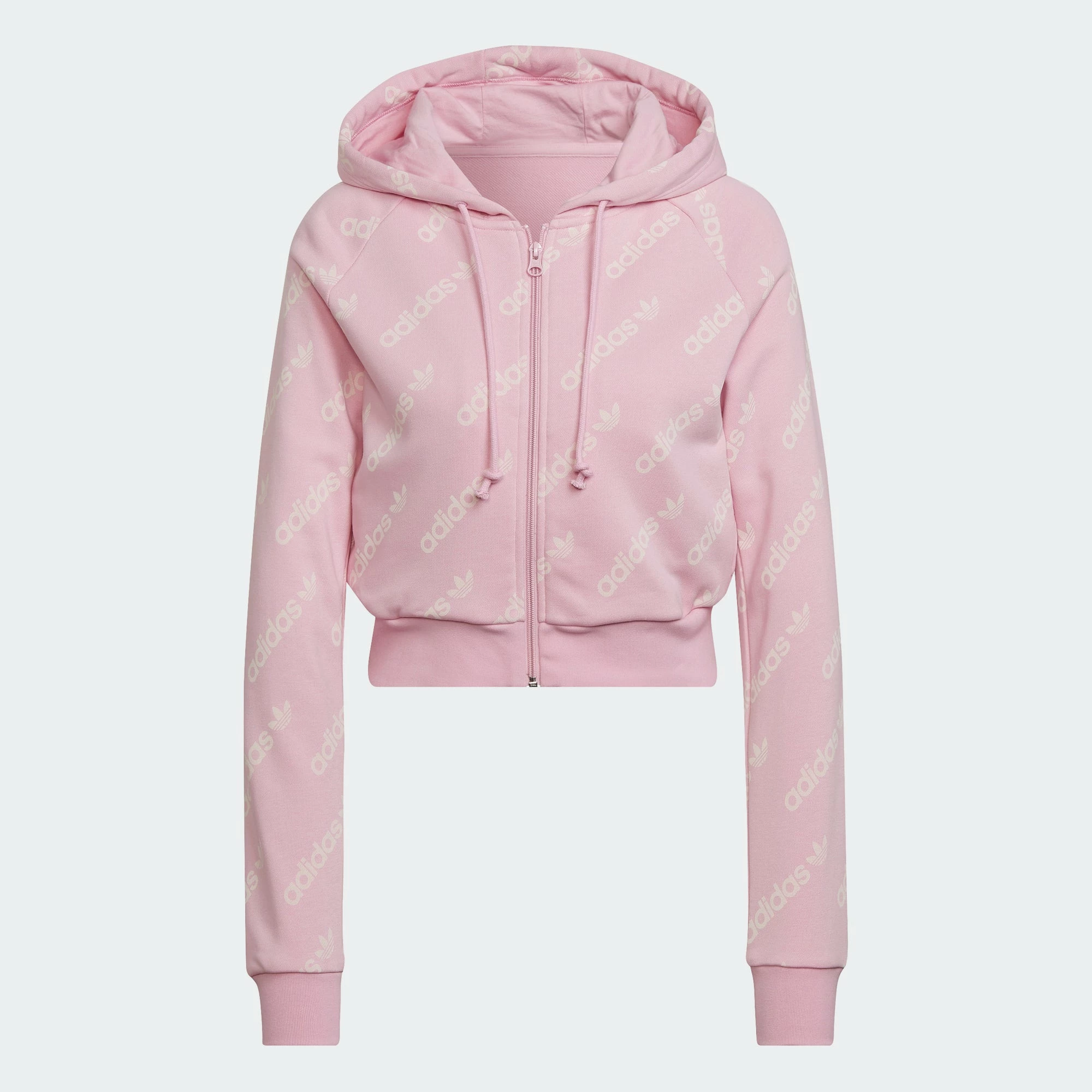 Women's Adidas Originals Cropped Monogram Jacket True Pink PINK 3 Women's Adidas Originals Cropped Monogram Jacket True Pink PINK