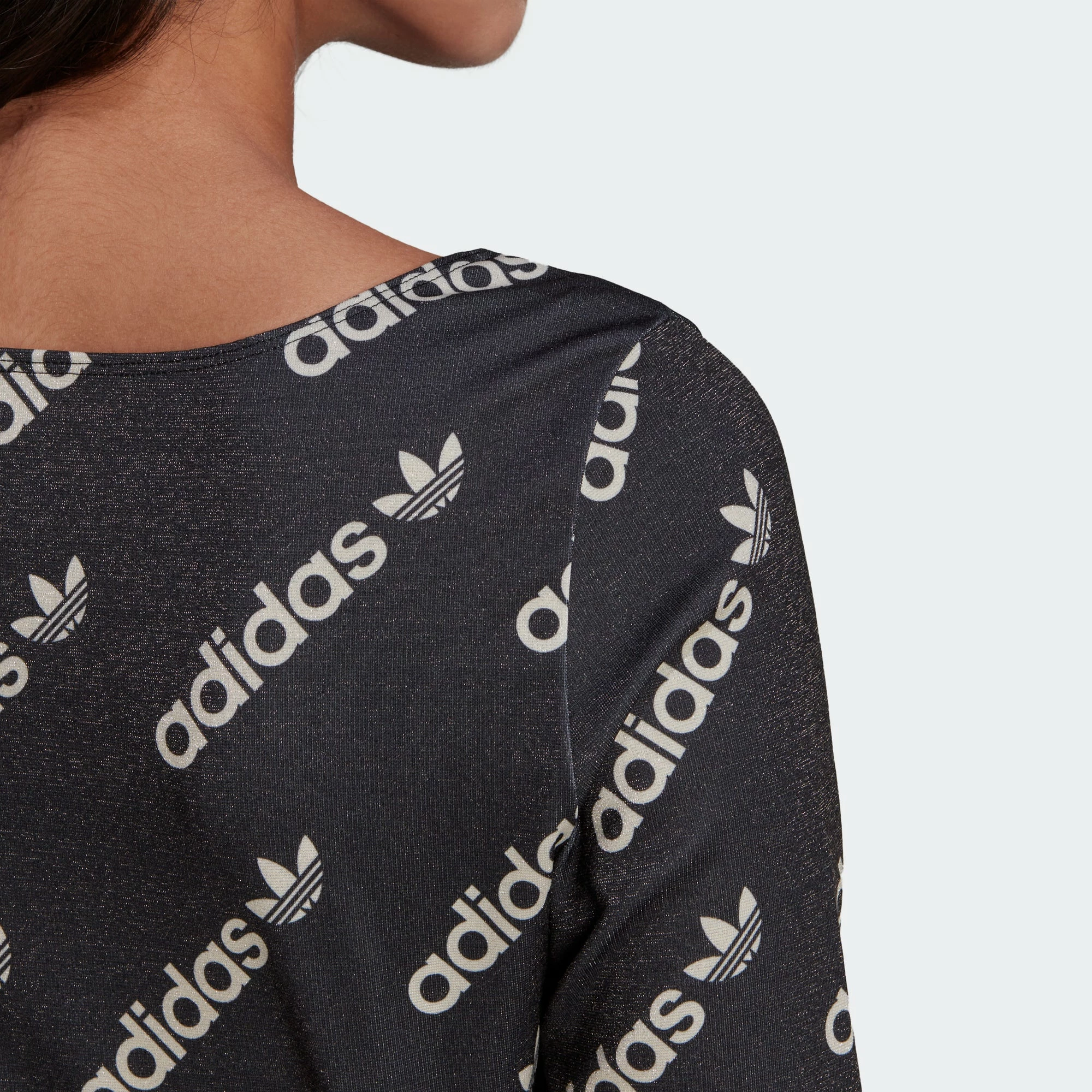 Women's Adidas Originals Long Sleeve Crop Top Black BLACK 11 Women's Adidas Originals Long Sleeve Crop Top Black BLACK - Image 9