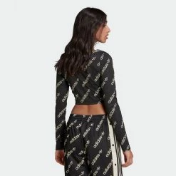 Women's Adidas Originals Long Sleeve Crop Top Black BLACK 15 Women's Adidas Originals Long Sleeve Crop Top Black BLACK -women‘s Sales Store HM4894 9